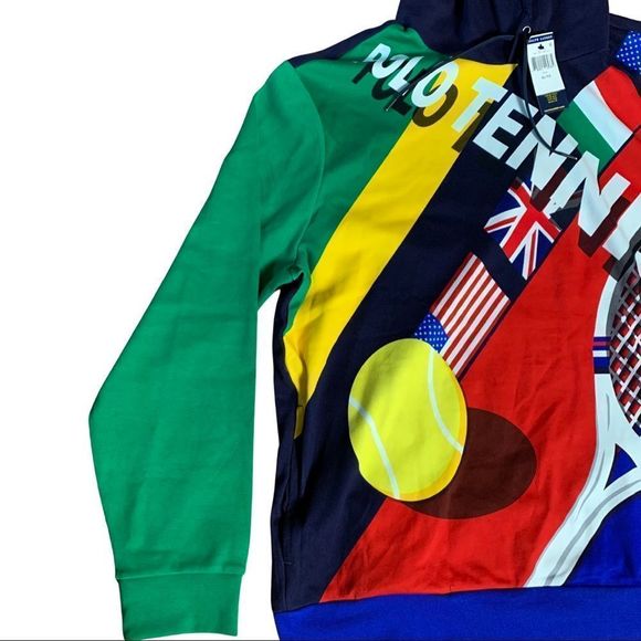 Polo Ralph Lauren Men’s Tennis Print Sweatshirt Hoodie Jacket - Picture 4 of 6